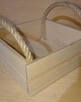 Cassetta in legno con corde 17X17X7 cm